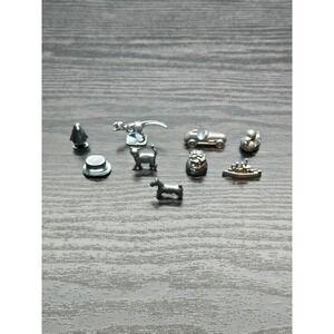 Monopoly Classic Metal Player Tokens Mixed Lot Duck Dino Dog Car Ship